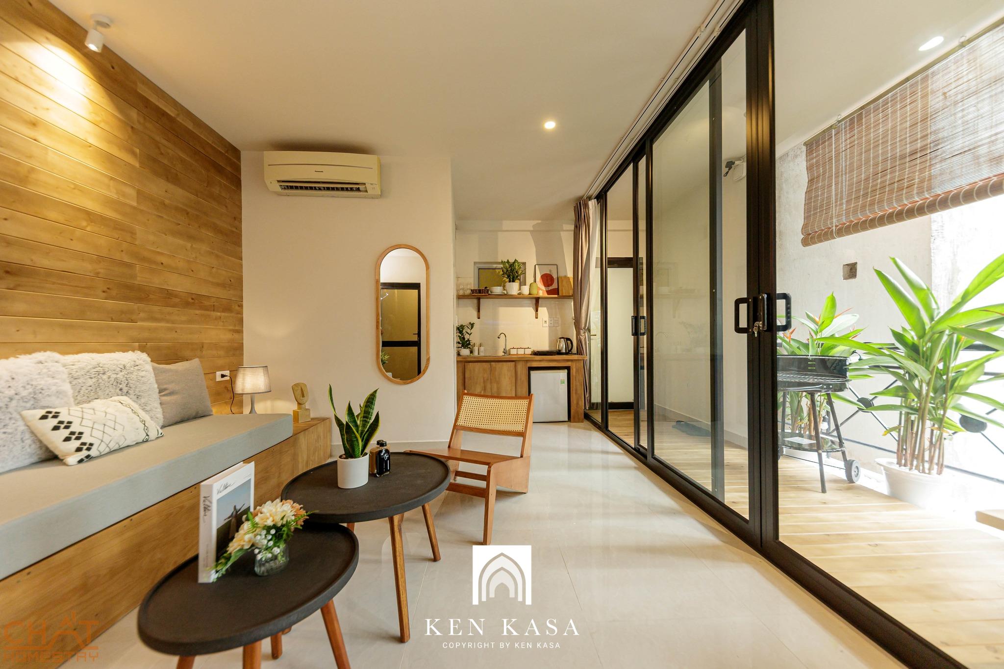 sự tương phản trong Thiết kế nội thất homestay phong c&aacute;ch đơn giản